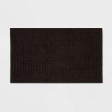 Threshold™ Antimicrobial Cotton Jacquard Bath Rug 20x34 Black