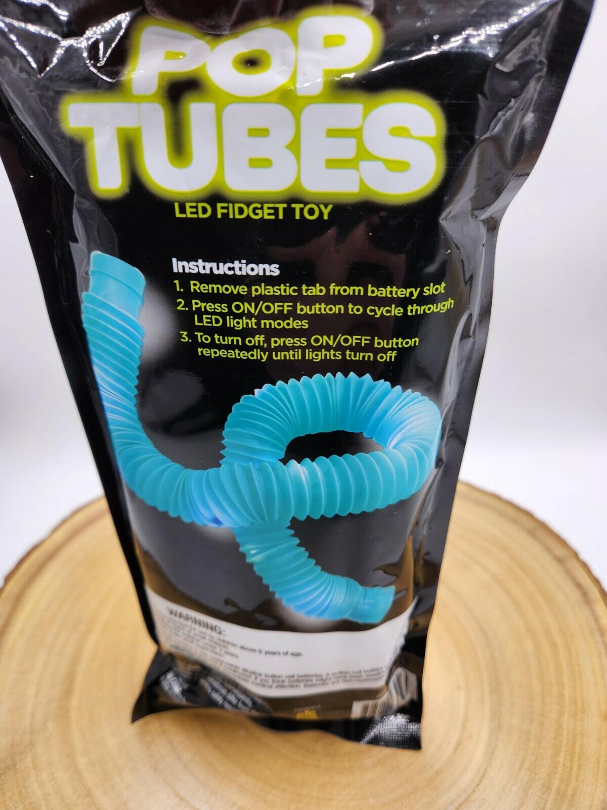 Big Time Toys LED Light Up Pop Tubes Fidget Toy 3pk Visual Sensory