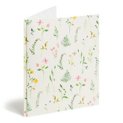 U Brands 2 Pocket Fashion Plastic Folder Pressed Botanicals Cream