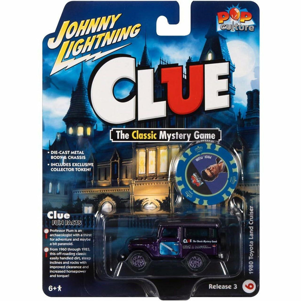 Johnny Lightning 1/64 1980 Toyota Land Cruiser CLUE Purple Diecast Car