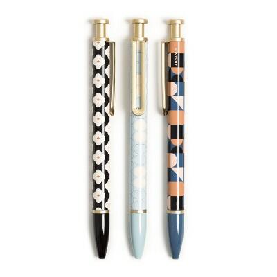 U Brands The Monterey 3ct Ballpoint Pens Black Ink 1.0mm Retractable
