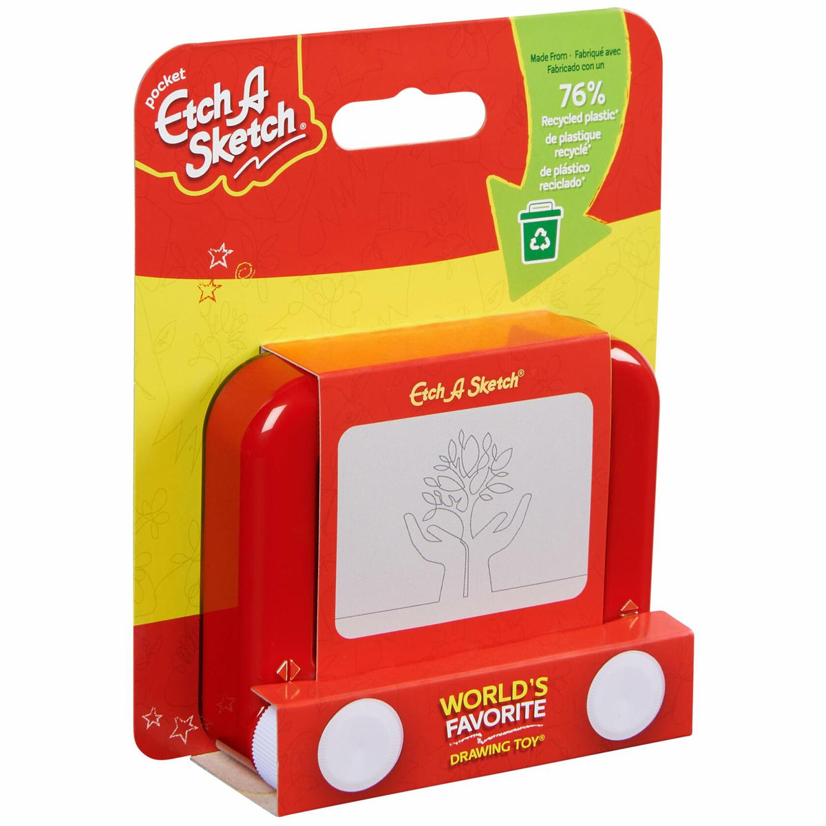 Etch A Sketch Pocket Travel Toy Original Magic Screen Recycled Plastic
