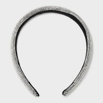 A New Day Rhinestone Headband Silver Gleaming Rhinestone Lined
