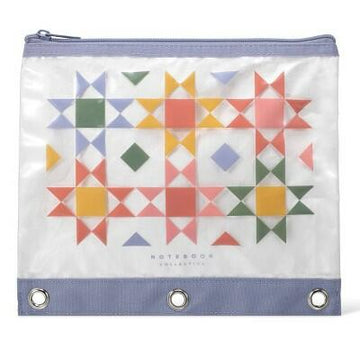 Notebook Collective Quilted Geo Pattern Double Layer Binder Pouch