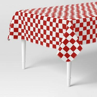Room Essentials Checkered Tablecloth 84x60 Red White Gingham