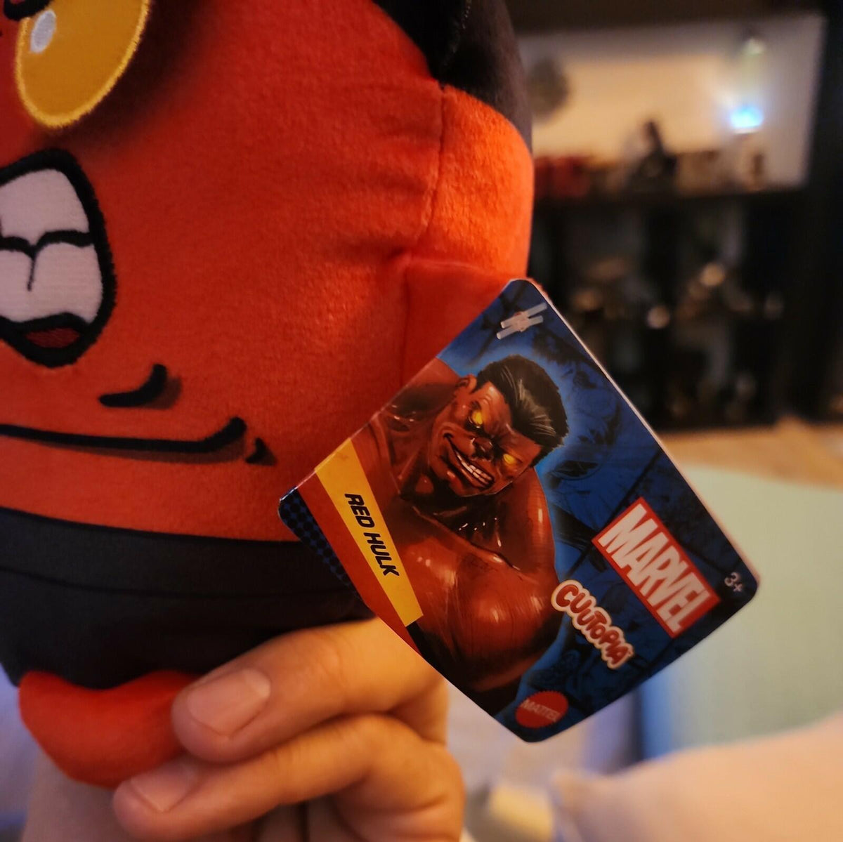 Mattel Marvel Cuutopia Red Hulk Plush 7in Small 6-14in