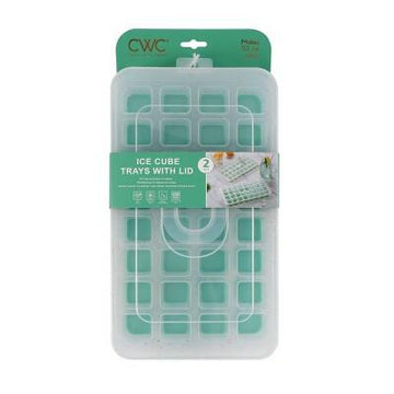 Cook With Color 2pk Jumbo Ice Cube Trays Green Silicone Flexible