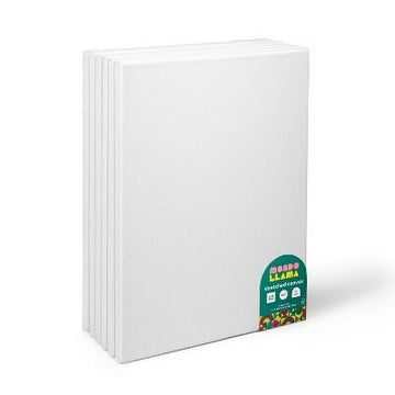 Mondo Llama 6pk Stretched Canvas 9x12 White