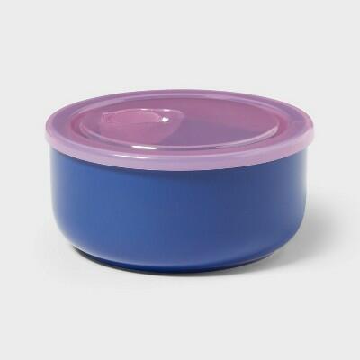 Room Essentials 2pc Food Storage Bowl Set 23oz Vented Lid Blue Pink