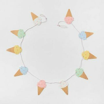 Spritz Ice Cream Garland Gold Metallic Paper Decoration Multicolor