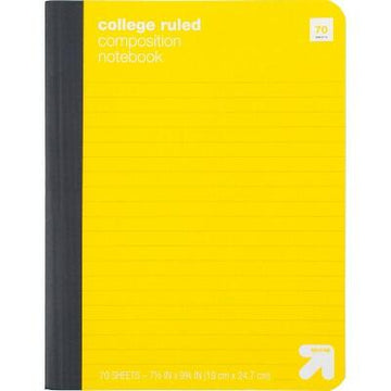up&up™ College Ruled Composition Notebook Yellow 7.5x9.75 70 Pages