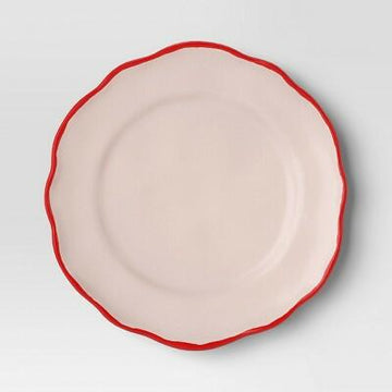 Threshold™ Valentine Stoneware Appetizer Plate 7" Pink Red Rim