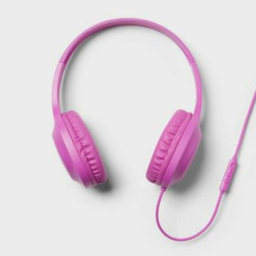 heyday Wired On-Ear Headphones Neon Violet Lightweight 3.5mm Jack