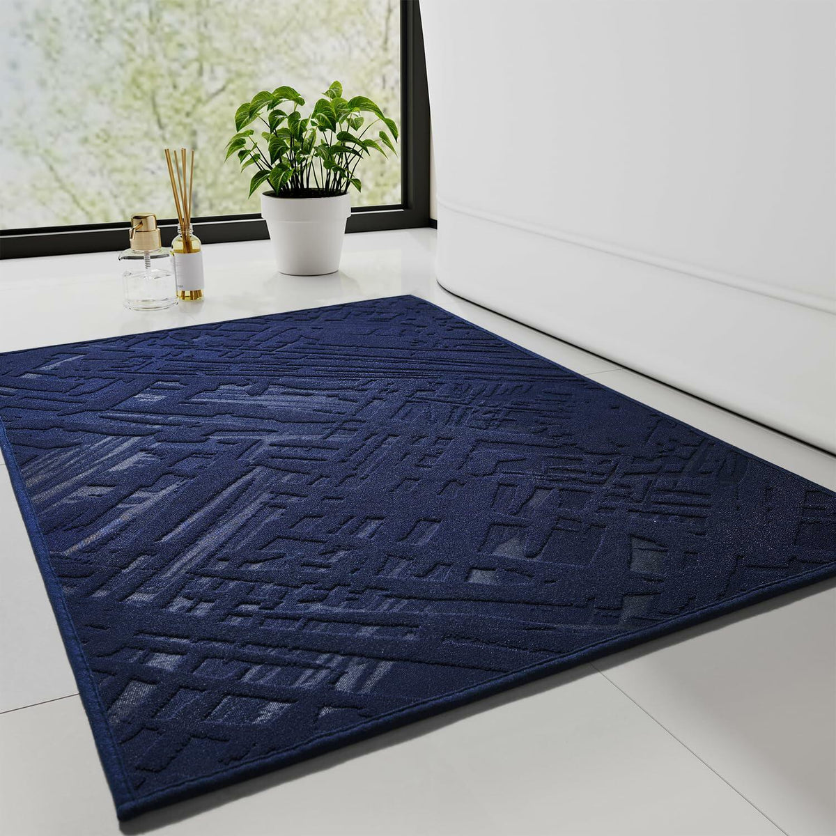 tchidio Soft Absorbent Non-Slip Bath Mat Rubber Backed Machine Washable