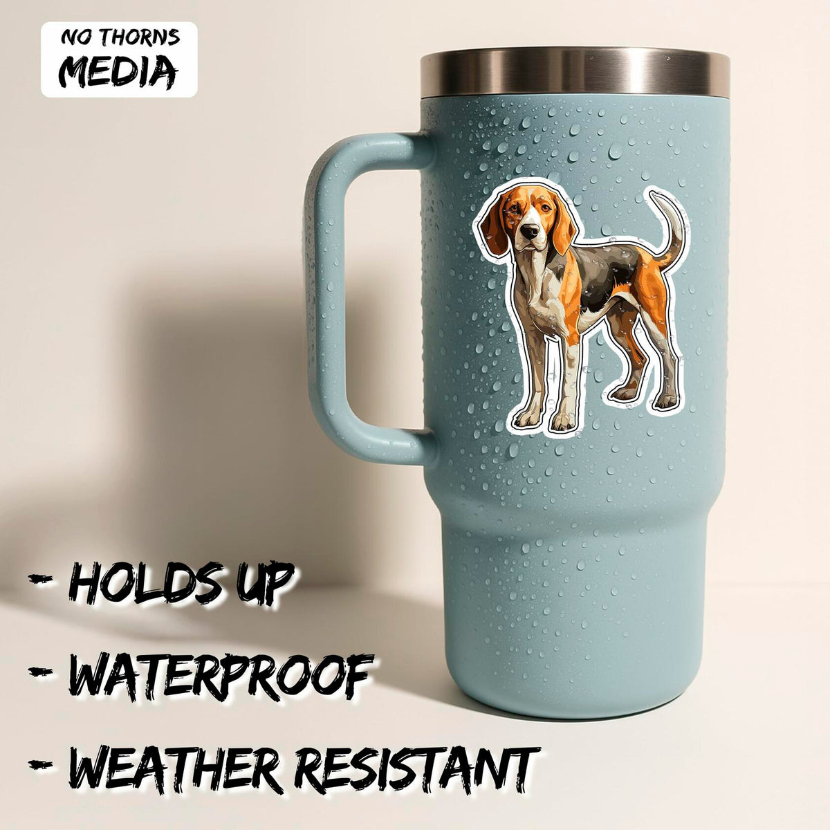 Foxhound Sticker 4 Inch Waterproof Vinyl Decal Durable Long-Lasting