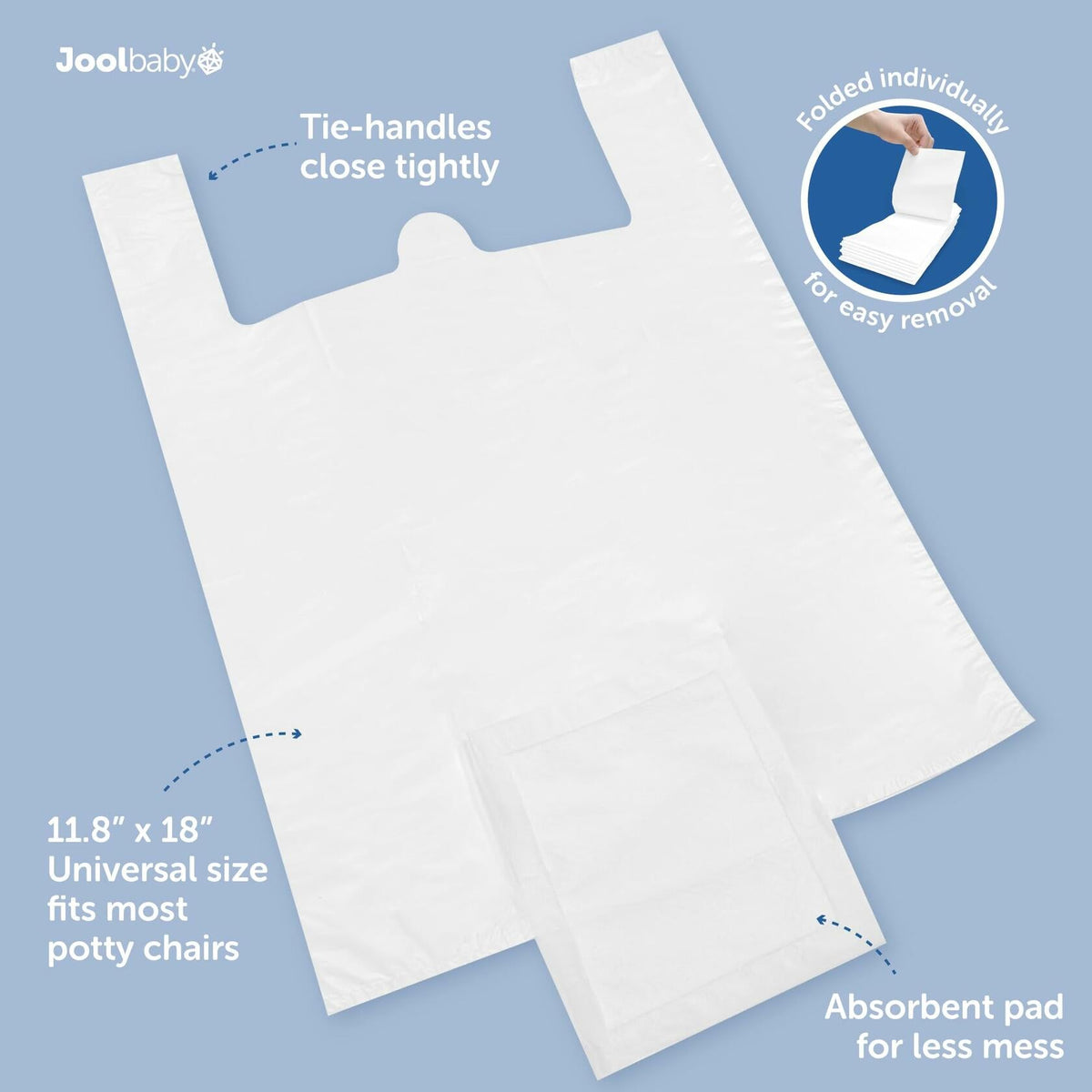 Jool Baby Disposable Potty Liners Universal Fit Super-Absorbent 30 Count