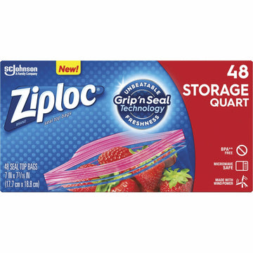 Ziploc Double Zipper Storage Bags Clear Plastic 0.6 lbs Size 2.5