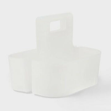 Brightroom Frosted Bath Caddy Plastic - Compact Bathroom Organizer