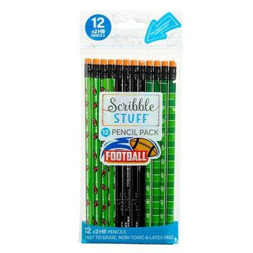 Scribble Stuff Poly Bag Pencils Football 12ct
