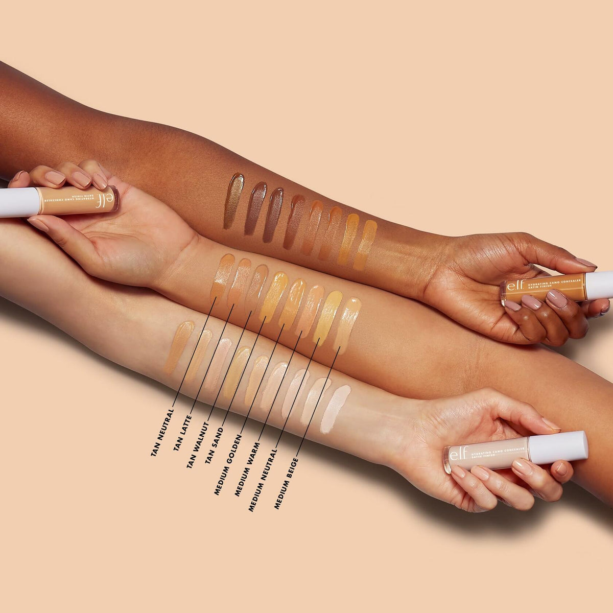 e.l.f. Hydrating Camo Concealer Medium Neutral Full Coverage Satin Finish