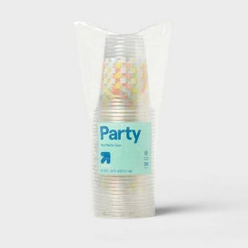 up&up Disposable Clear Checkered Cup 18oz 30ct