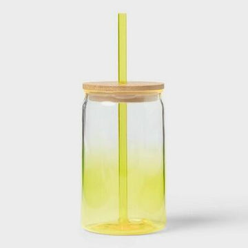 Sun Squad™ 16oz Tall Tumbler with Bamboo Lid Yellow Ombre