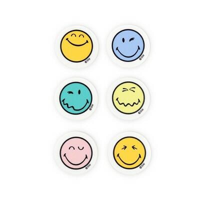 Yoobi SmileyWorld Erasers 6pk School Supplies