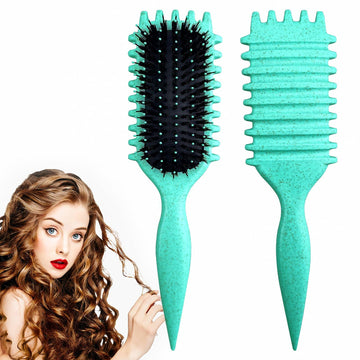 [Like New] Candy Brush Curly Hair Defining Boar Bristle Brush Green