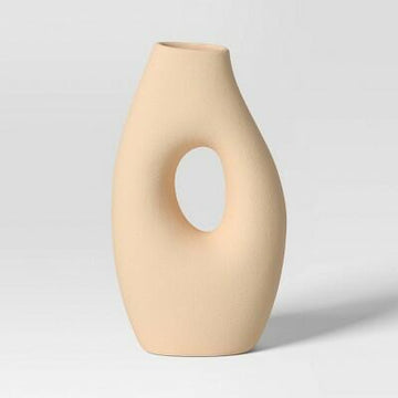 [Like New] Threshold Ceramic Organic Modern Ring Vase White Tabletop Decor