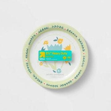 up&up Disposable Plates Spring Floral 8.5 Inch 44ct