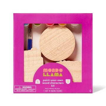 Mondo Llama 3ct Wood Food Characters Painting Craft Kit