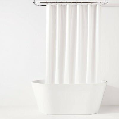 [Like New] Room Essentials Lightweight PEVA Shower Liner 70x71 White Buttonhole Top