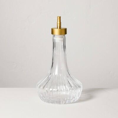 Hearth & Hand Glass and Brass Bitter Dispenser Clear Zinc Alloy Silicone