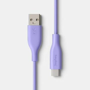 heyday 6' USB A to USB C Silicone Cable Purple A+C Cord