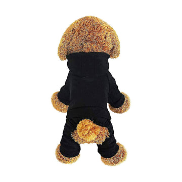 [Like New] LifeWheel Dog Hoodie Fleece Sweatshirt Buttons Winter Warm Cotton Black Size M