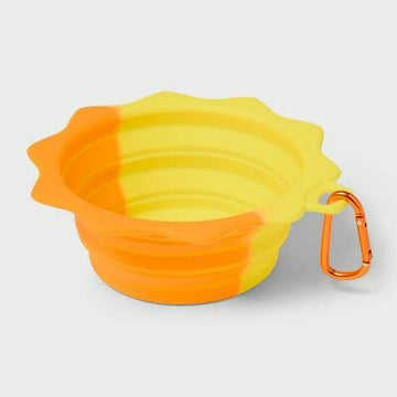 Sun Squad 13oz Collapsible Dog Bowl Yellow/Orange