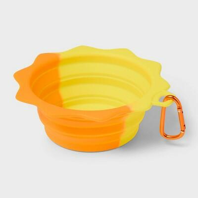 Sun Squad 13oz Collapsible Dog Bowl Yellow/Orange