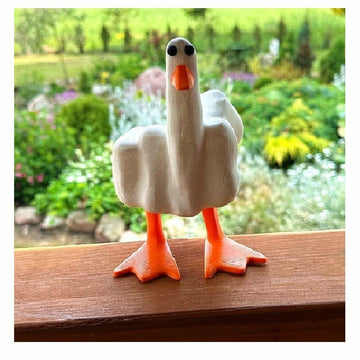 Hoxxu Funny Duck Figurine Resin Desk Garden Ornament Decorative Gift