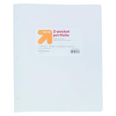 up&up 2 Pocket Plastic Folder White Durable Office School Supply