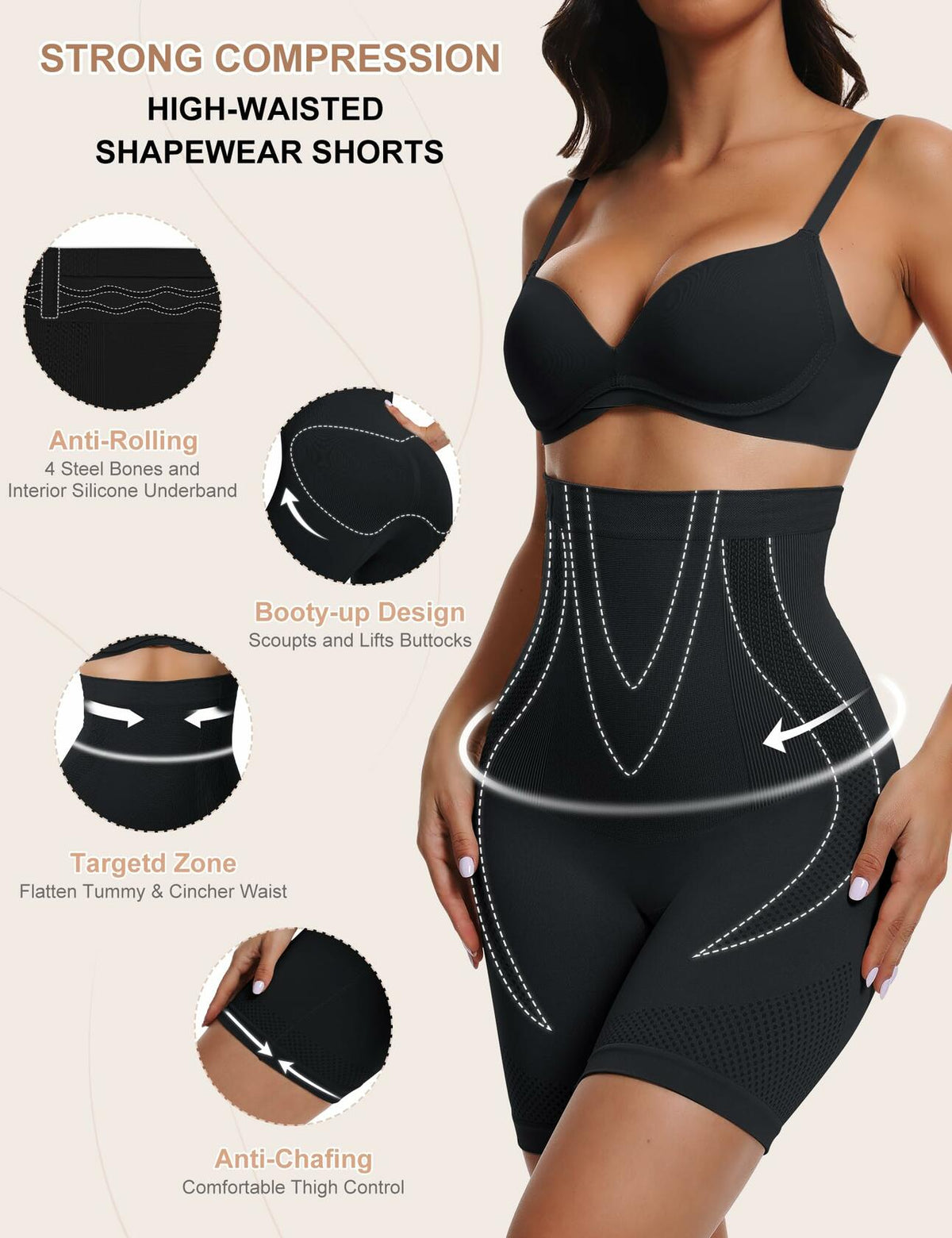 Sarin Mathews Women’s Tummy Control Shapewear Shorts High Waisted Body Shaper