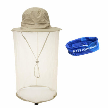 TOPOQ Women Safari Sunhat with Mosquito Net Boonie Hat Khaki Polyester