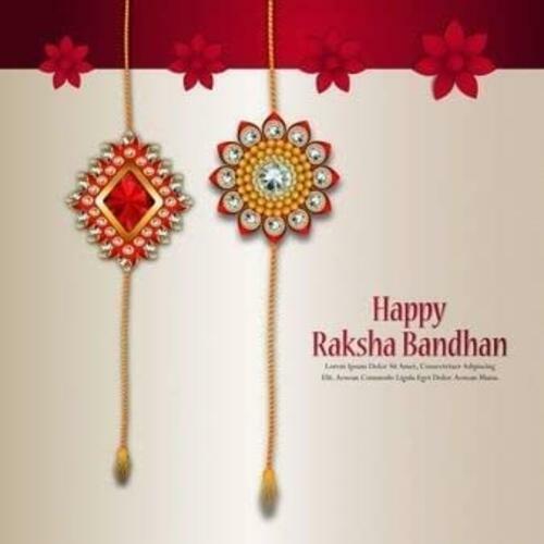 Rakhi for Brother Four Stone Rakhi Red Raksha Bandhan Rakhi for Bhabhi
