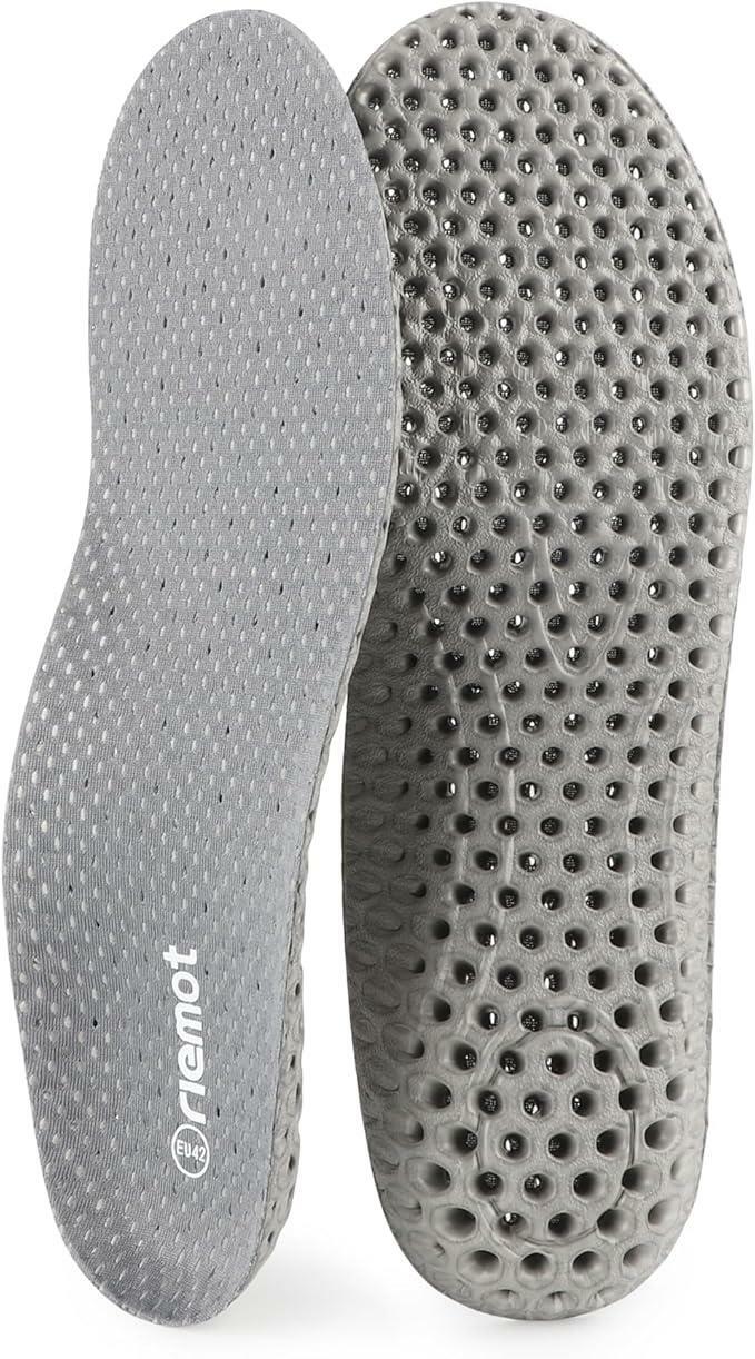 riemot Arch Supports Orthotics Sport Shoe Insoles 2 Pairs Grey Size US14/EU47
