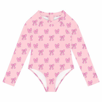 Toddler Girls One Piece Swimsuit Long Sleeve Zipper Pink Size 24 Month