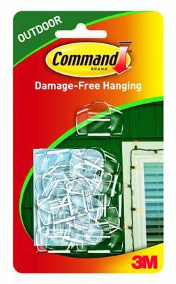 Command Outdoor Light Clips Clear 16 Clips 20 Adhesive Strips