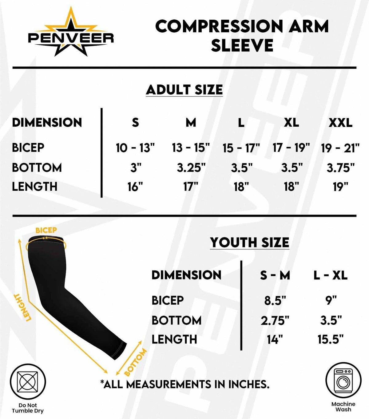 Penveer Compression Arm Sleeves Breathable Mesh Cooling AL White Size L