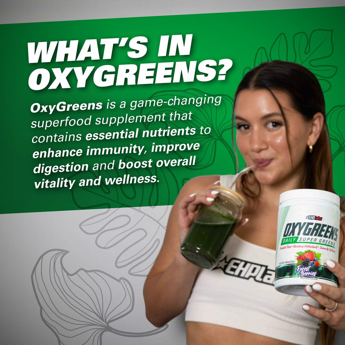 BestBy10/25 EHP Labs OxyGreens Super Greens Powder 30 Serve Strawberry Margarita