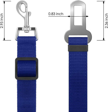 ELLOY Adjustable Pet Car Seat Belt Dark Blue Nylon Safety Harness