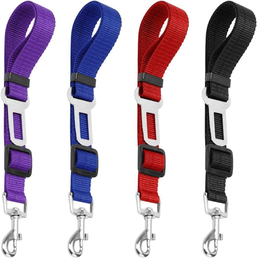 ELLOY Adjustable Pet Car Seat Belt Dark Blue Nylon Safety Harness