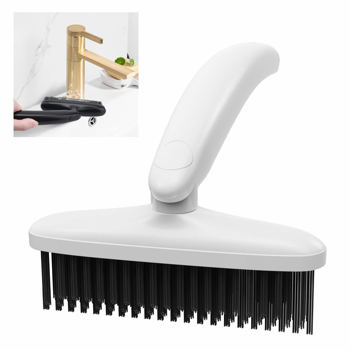 TQRR 360° Rotating Hard Bristle Cleaning Brush White 1 Count
